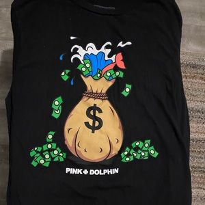 Pink dolphin graphic tee